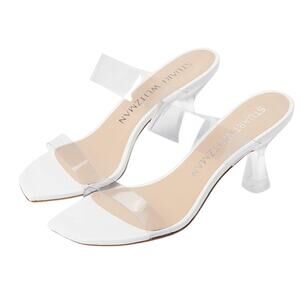 Stuart Weitzman Womens Kristal Clear Sandal US 5 EU 35.5 White Clear GUC